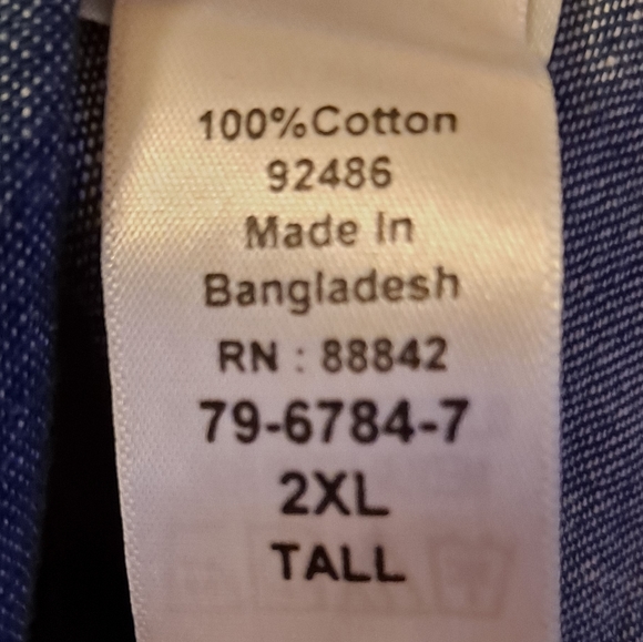 Bolder Creek denim Button down long sleeve shirt with corduroy collar - Picture 5 of 5